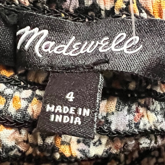 Madewell Lucie Smocked Square Neck Peplum Top in Cottage Floral Size 4 EUC - Picture 9 of 9